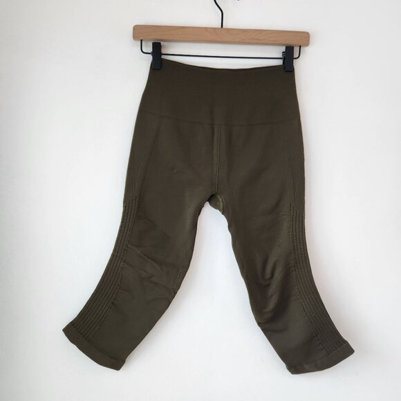 Lululemon Flow & Go Crop Leggings Military Green Olive Activewear Women's 6 - Picture 3 of 7